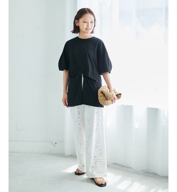  「《手洗い可能》フロントツイストTシャツ」|Tシャツ・カットソー|