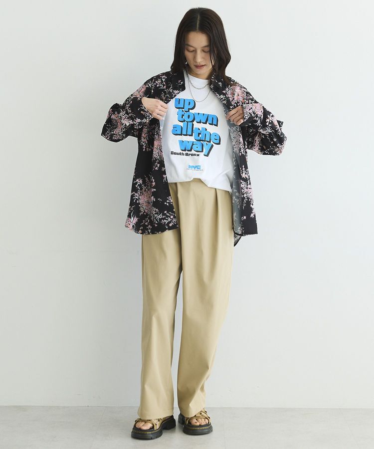 GARAGE OF GOOD CLOTHING「【日本製】ピーチファイユフラワープリントロングシャツ」|シャツ・ブラウス|