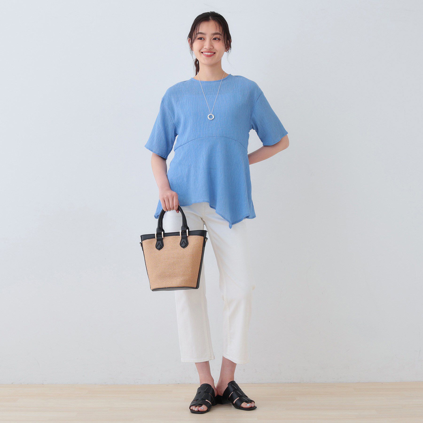 INDIVI「【洗える】ペプラムトップス」|Tシャツ・カットソー|