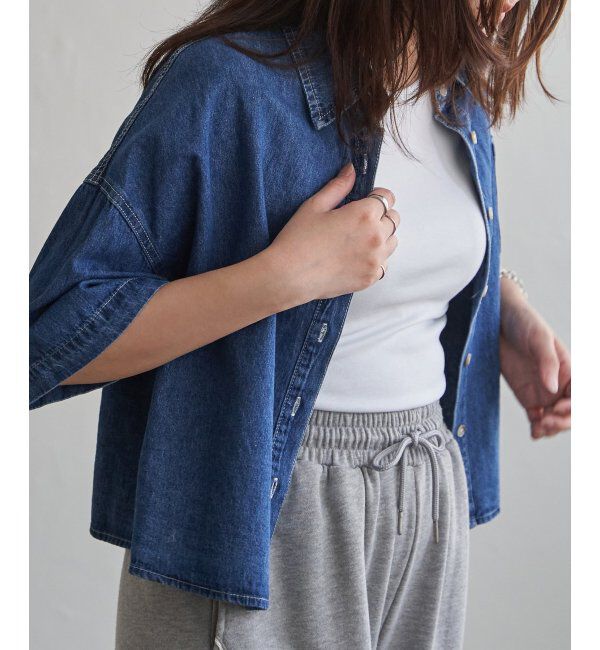VENCE share style「デニム半袖シャツ」|シャツ・ブラウス|