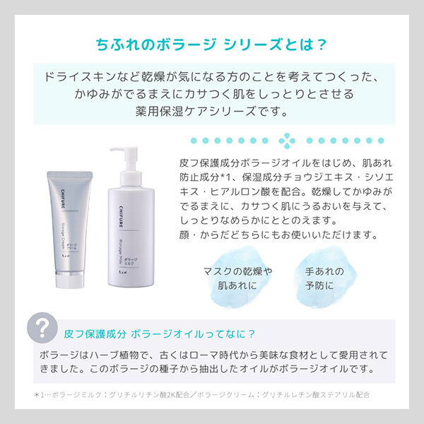  「ちふれ ボラージ ミルク 詰替え用 (200mL)」|乳液|