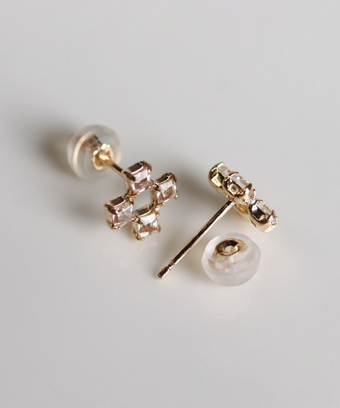 「カラーストーン ジオメトリック ピアス | K10YG」|ピアス|