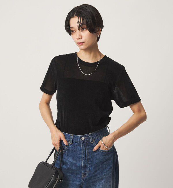 UNITED ARROWS green label relaxing「シアーフロッキー Tシャツ」|Tシャツ・カットソー|BLACK