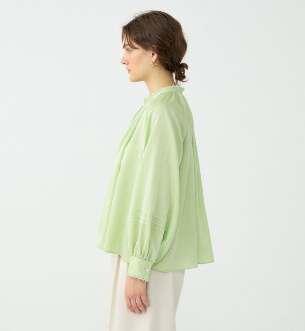 Ballsey「コットンシルクサテン スキッパーブラウス」|シャツ・ブラウス|