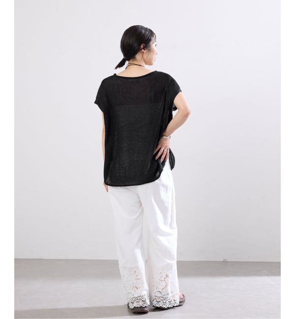 IENA「ペーパーヤーン ボートネックプルオーバー」|ニット・セーター|