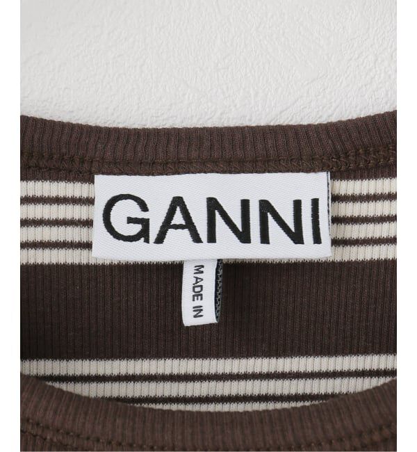 PULP「GANNI / ガニー Soft Cotton Rib Short Sleeve T-Shi」|Tシャツ・カットソー|