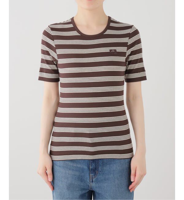 PULP「GANNI / ガニー Soft Cotton Rib Short Sleeve T-Shi」|Tシャツ・カットソー|