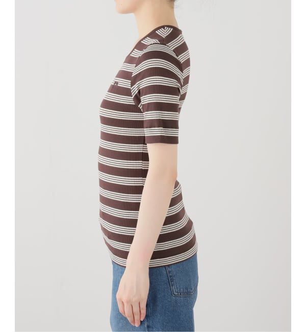 PULP「GANNI / ガニー Soft Cotton Rib Short Sleeve T-Shi」|Tシャツ・カットソー|