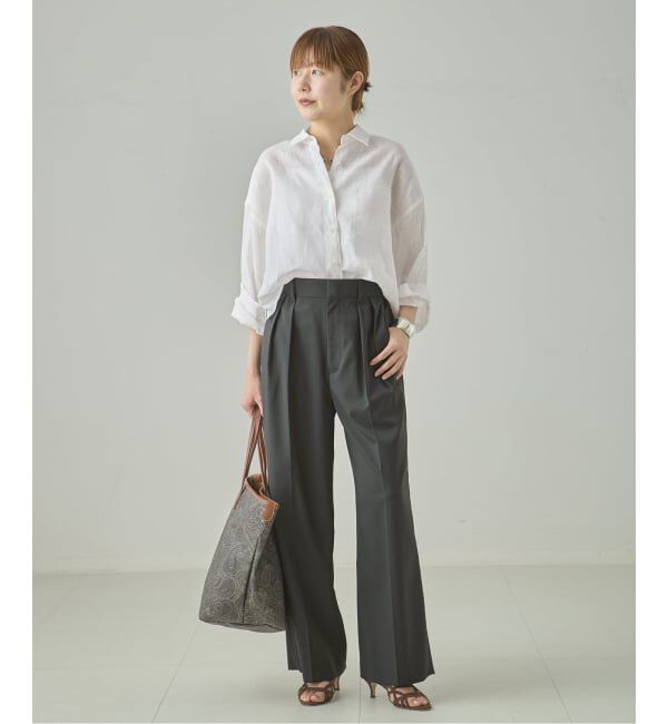 journal standard L'essage「《セットアップ可》POPLIN ダブルタックパンツ」|スラックス|