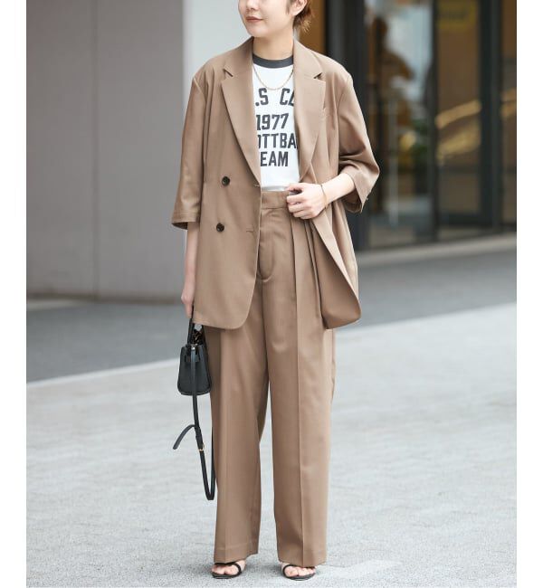 journal standard L'essage「《セットアップ可》POPLIN ダブルタックパンツ」|スラックス|
