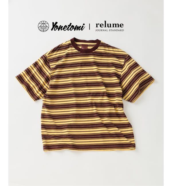 JOURNAL STANDARD relume「米富繊維 / Yonetomi 別注 ガーメントダイ マルチボーダー Tシャツ」|Tシャツ・カットソー|ブラウン D
