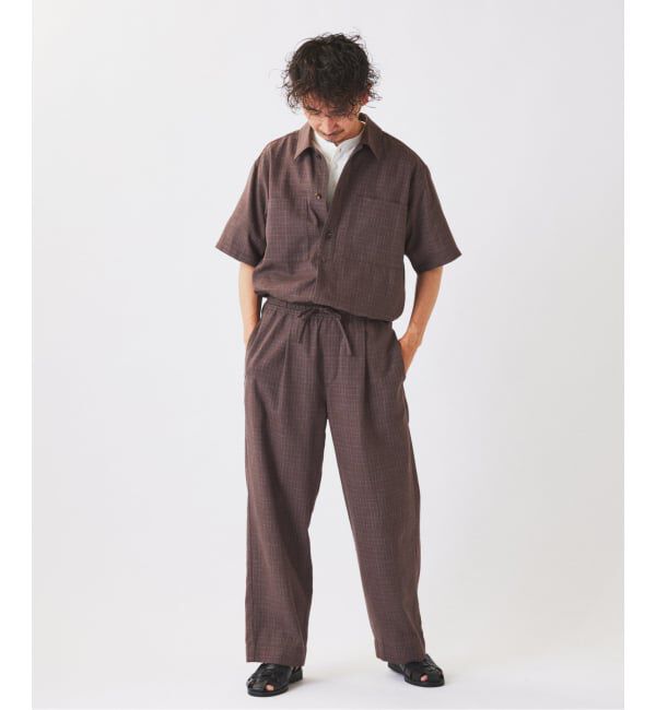 JOURNAL STANDARD relume「《予約》コットンリネン カスリ スラブ ワイド イージーパンツ」|スラックス|