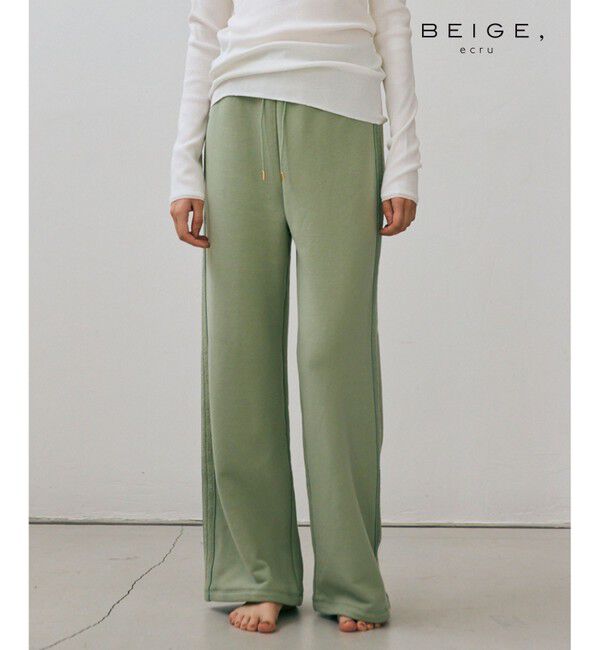 BEIGE,「【BEIGE,ecru/WEB限定・洗える】LOOP BACK / コットンワイドストレートパンツ」|その他|Leaf