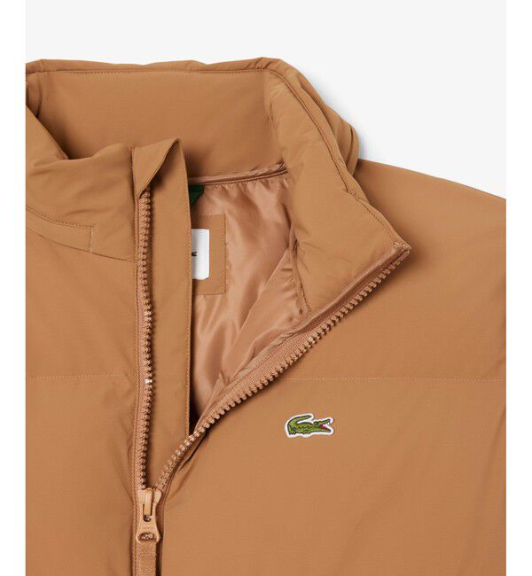 LACOSTE「撥水 防風 テクニカルファブリック ボリュームダウンフーデッドジャケット」|ダウン|