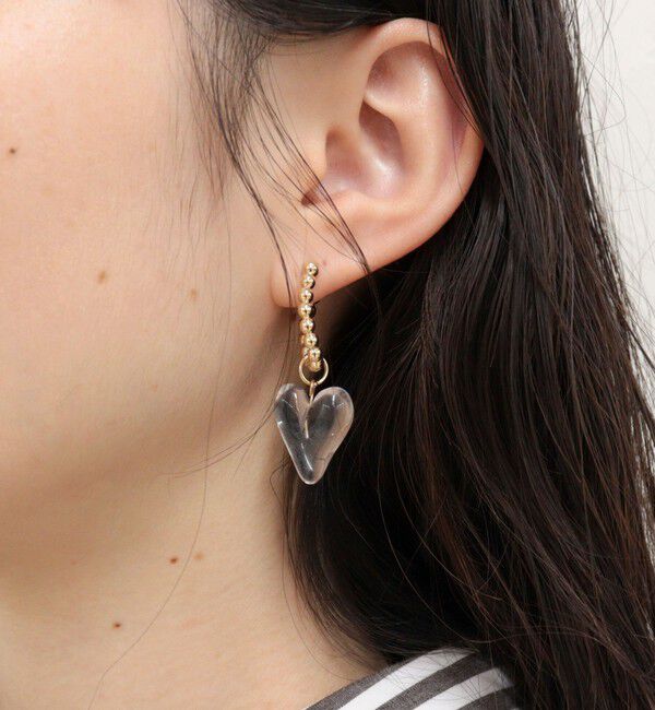 fredy emue「ボールフープ&times;クリアハートピアス」|ピアス|