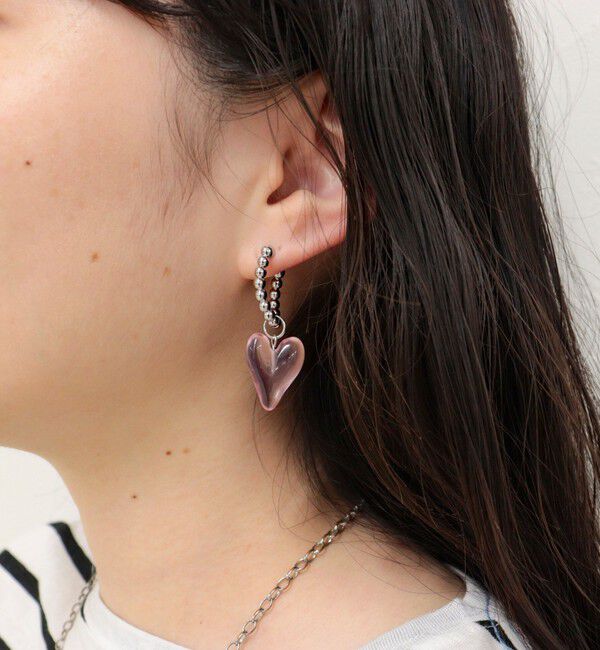 fredy emue「ボールフープ&times;クリアハートピアス」|ピアス|