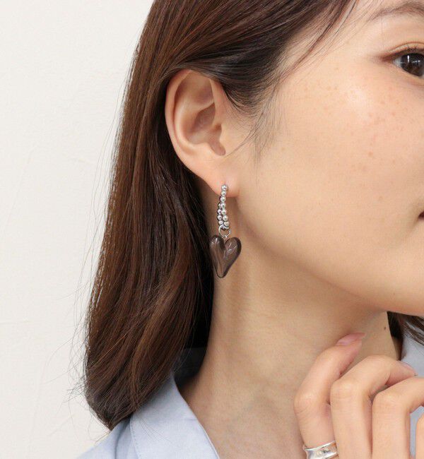 fredy emue「ボールフープ&times;クリアハートピアス」|ピアス|