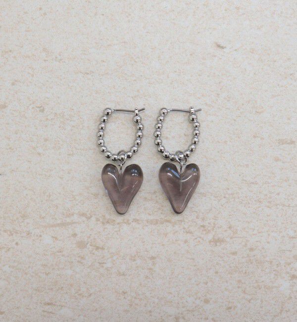 fredy emue「ボールフープ&times;クリアハートピアス」|ピアス|