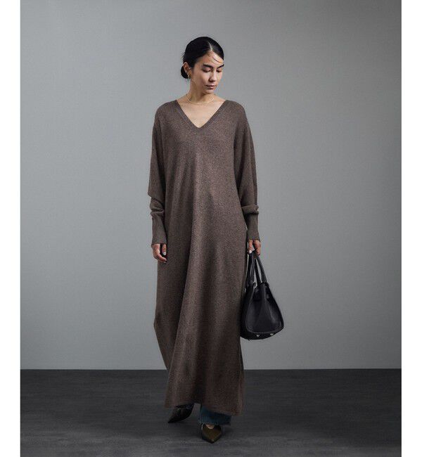 SALON adam et rope'「カシミヤニットVネックワンピース」|ワンピース|