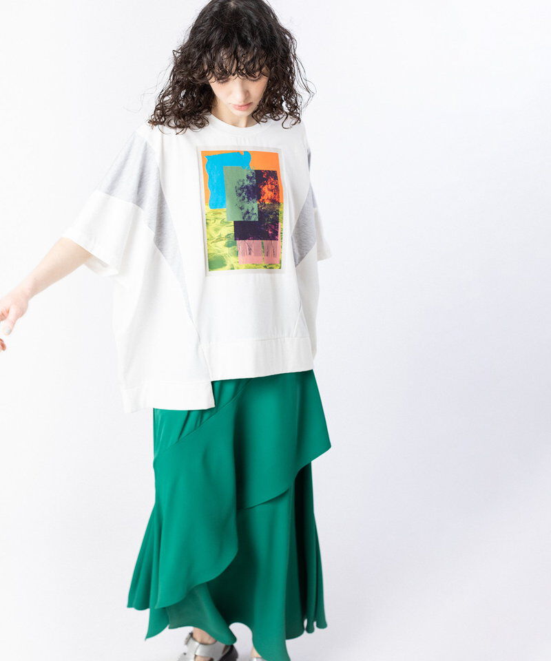  「アシンメトリーグラフィックTシャツ」|Tシャツ・カットソー|