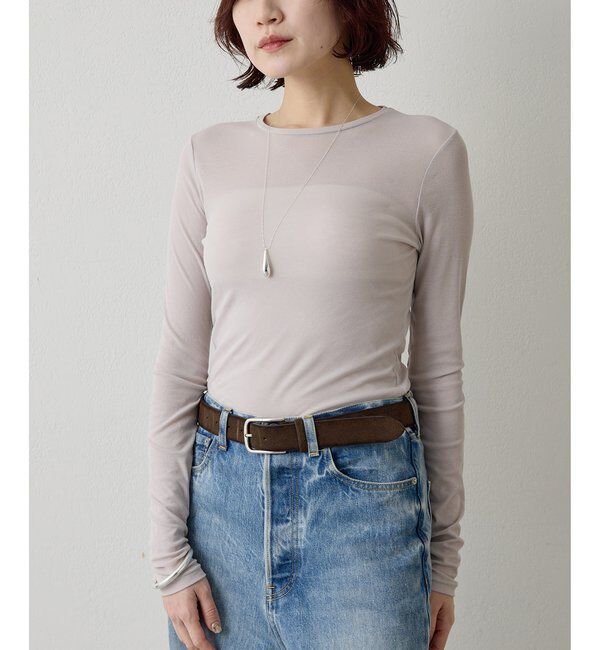  「《インナー使いもおすすめ》シアーストレッチロンTEE」|Tシャツ・カットソー|