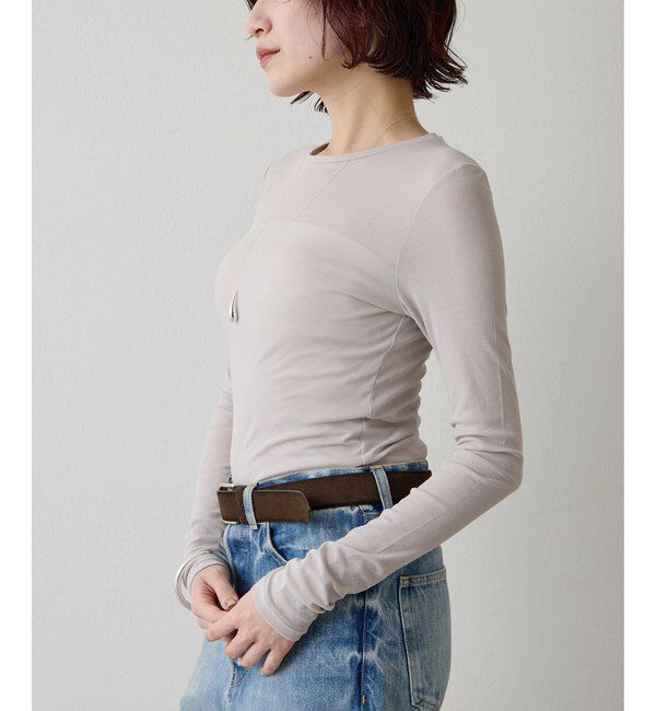  「《インナー使いもおすすめ》シアーストレッチロンTEE」|Tシャツ・カットソー|