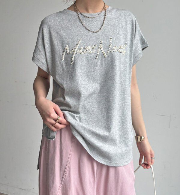  「【WEB限定】ビジューロゴTEE」|Tシャツ・カットソー|グレー