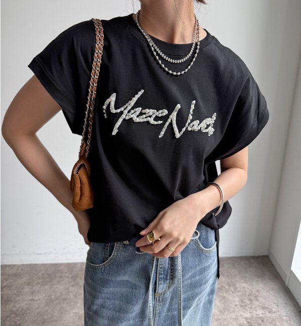  「【WEB限定】ビジューロゴTEE」|Tシャツ・カットソー|