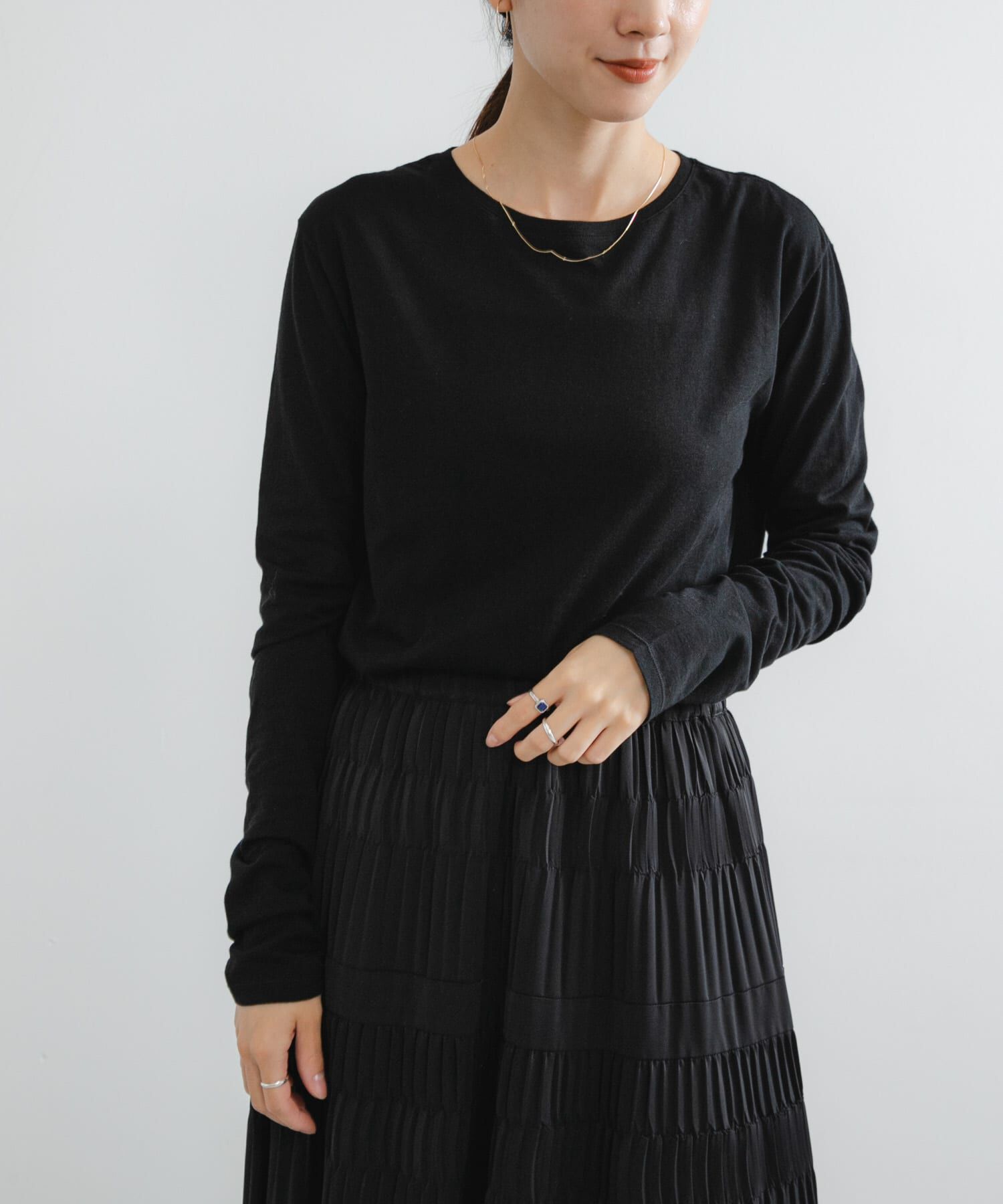 URBAN RESEARCH「ウールコットンロングスリーブカットソー」|Tシャツ・カットソー|ブラック