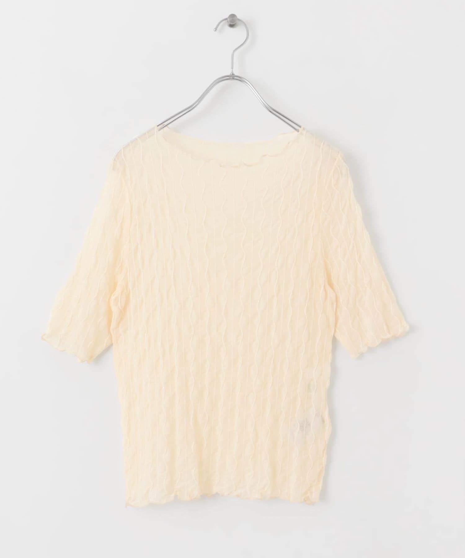 SENSE OF PLACE by URBAN RESEARCH「ウェーブパターンシアートップ(5分袖)」|Tシャツ・カットソー|