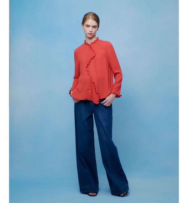 LOULOU WILLOUGHBY「ハイウエストワイドデニムパンツ」|デニム|