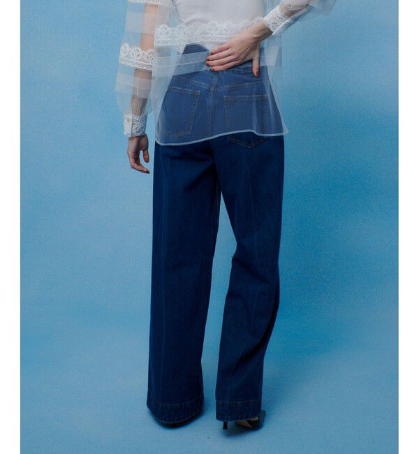 LOULOU WILLOUGHBY「ハイウエストワイドデニムパンツ」|デニム|