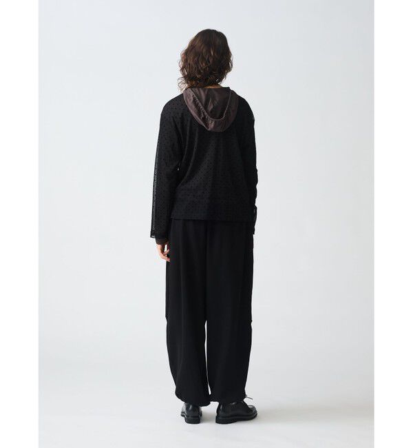 mizuiro ind「mizuiro ind メッシュドットクルーネックプルオーバー」|シャツ・ブラウス|