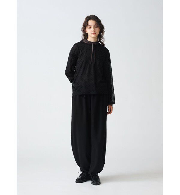 mizuiro ind「mizuiro ind メッシュドットクルーネックプルオーバー」|シャツ・ブラウス|