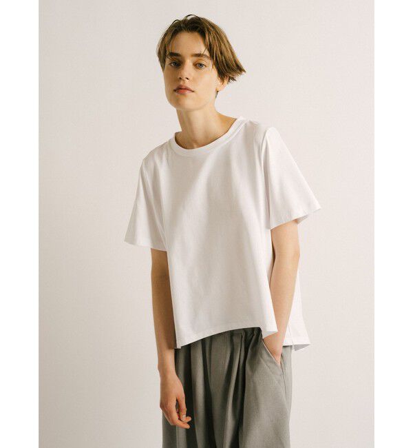 mizuiro ind「mizuiro ind フレアクルーネックTシャツ」|Tシャツ・カットソー|