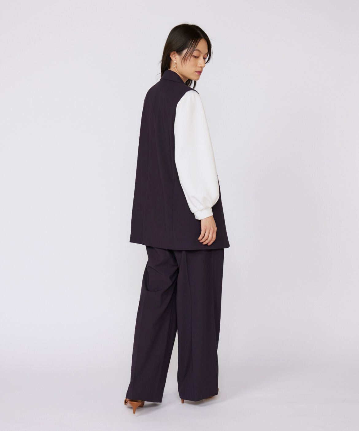 INED「《大きいサイズ》TRストレッチツータックワイドパンツ」|その他|