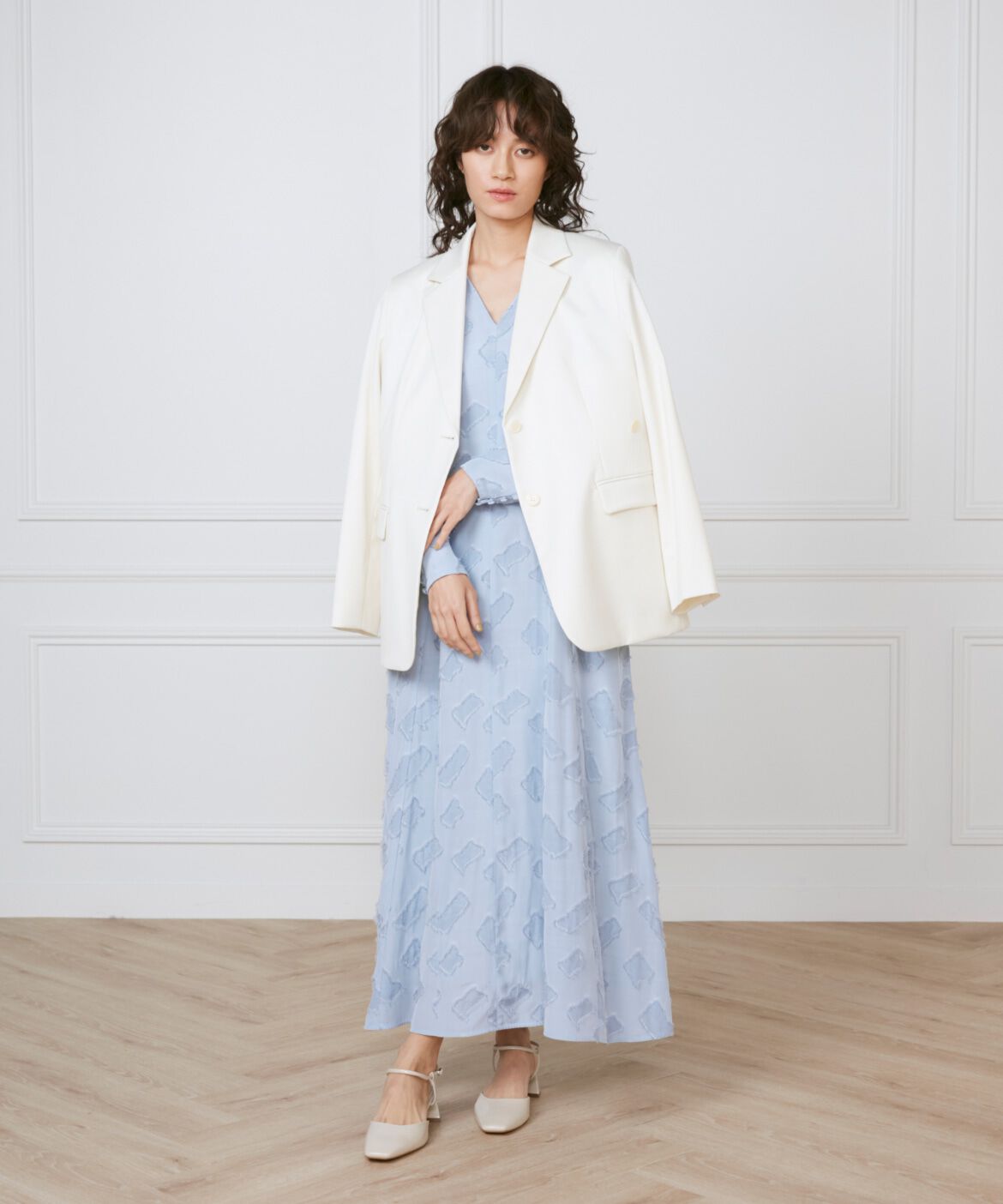 INED「《大きいサイズ》ミディ丈ワンピース　《la veille by SUPERIOR CLOSET》」|ワンピース|