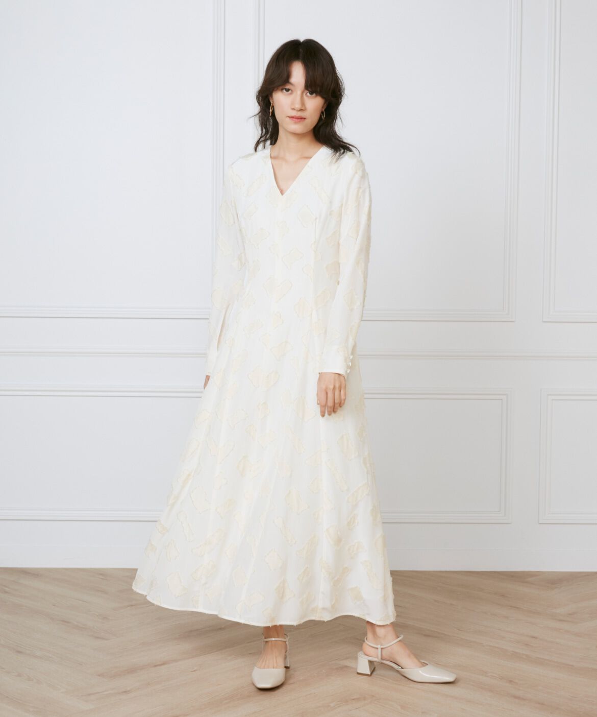 INED「《大きいサイズ》ミディ丈ワンピース　《la veille by SUPERIOR CLOSET》」|ワンピース|