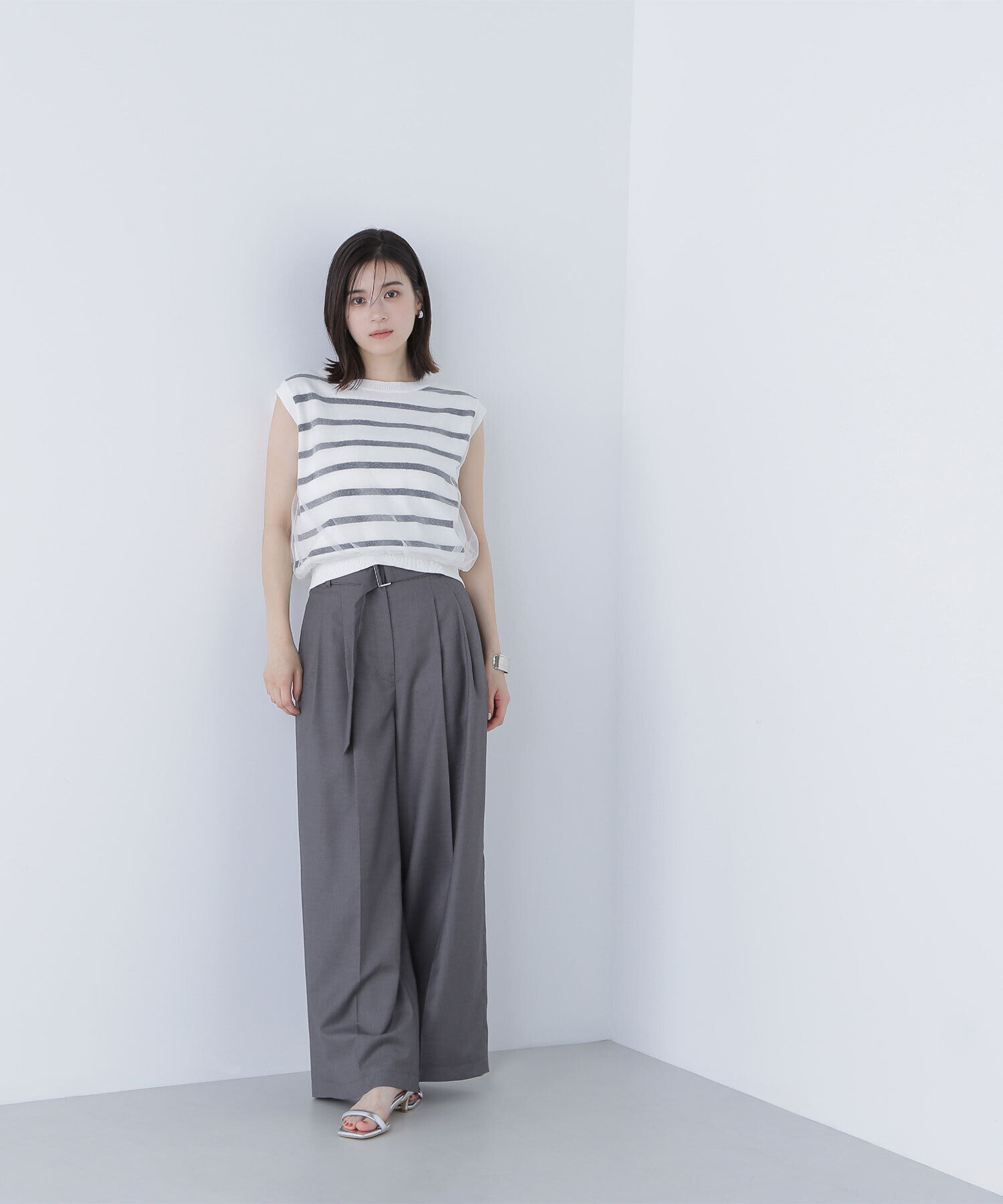  「デザインベルトワイドパンツ」|その他|
