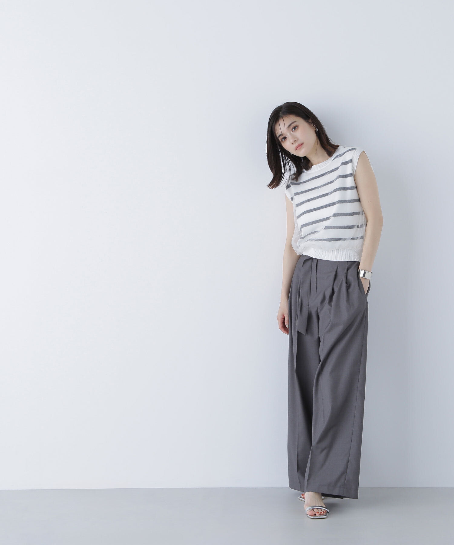  「デザインベルトワイドパンツ」|その他|