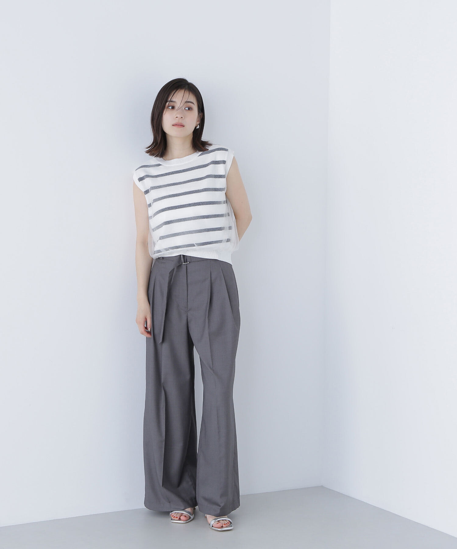  「デザインベルトワイドパンツ」|その他|