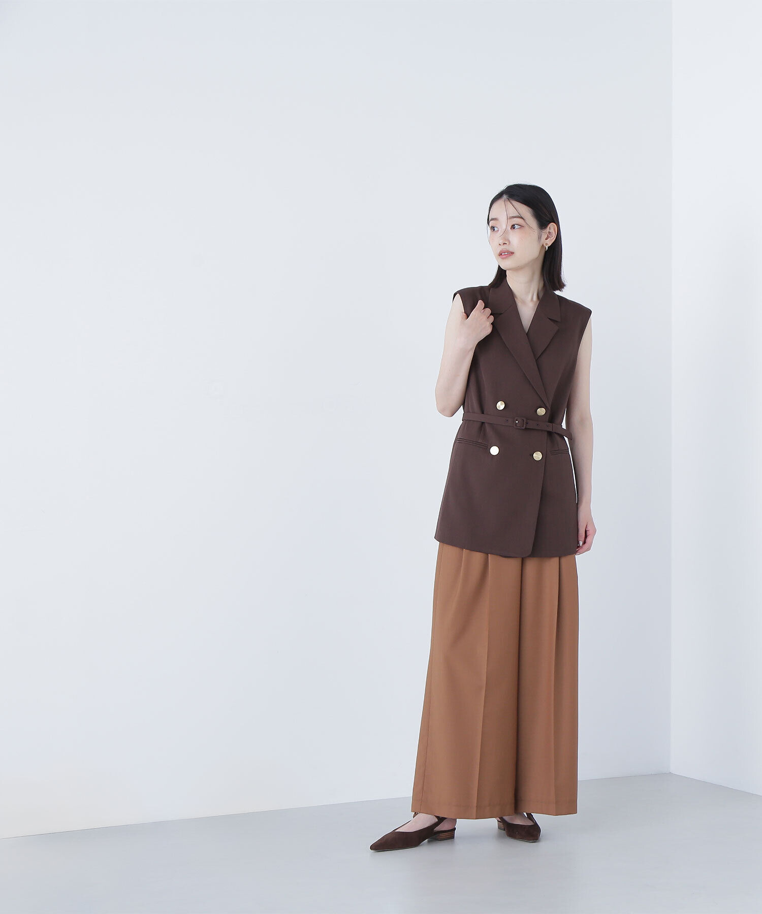  「デザインベルトワイドパンツ」|その他|