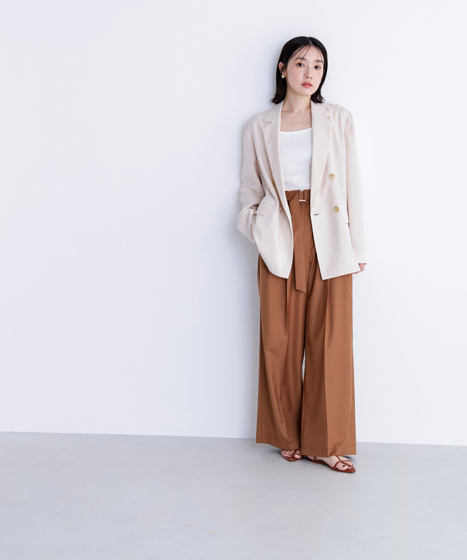  「デザインベルトワイドパンツ」|その他|