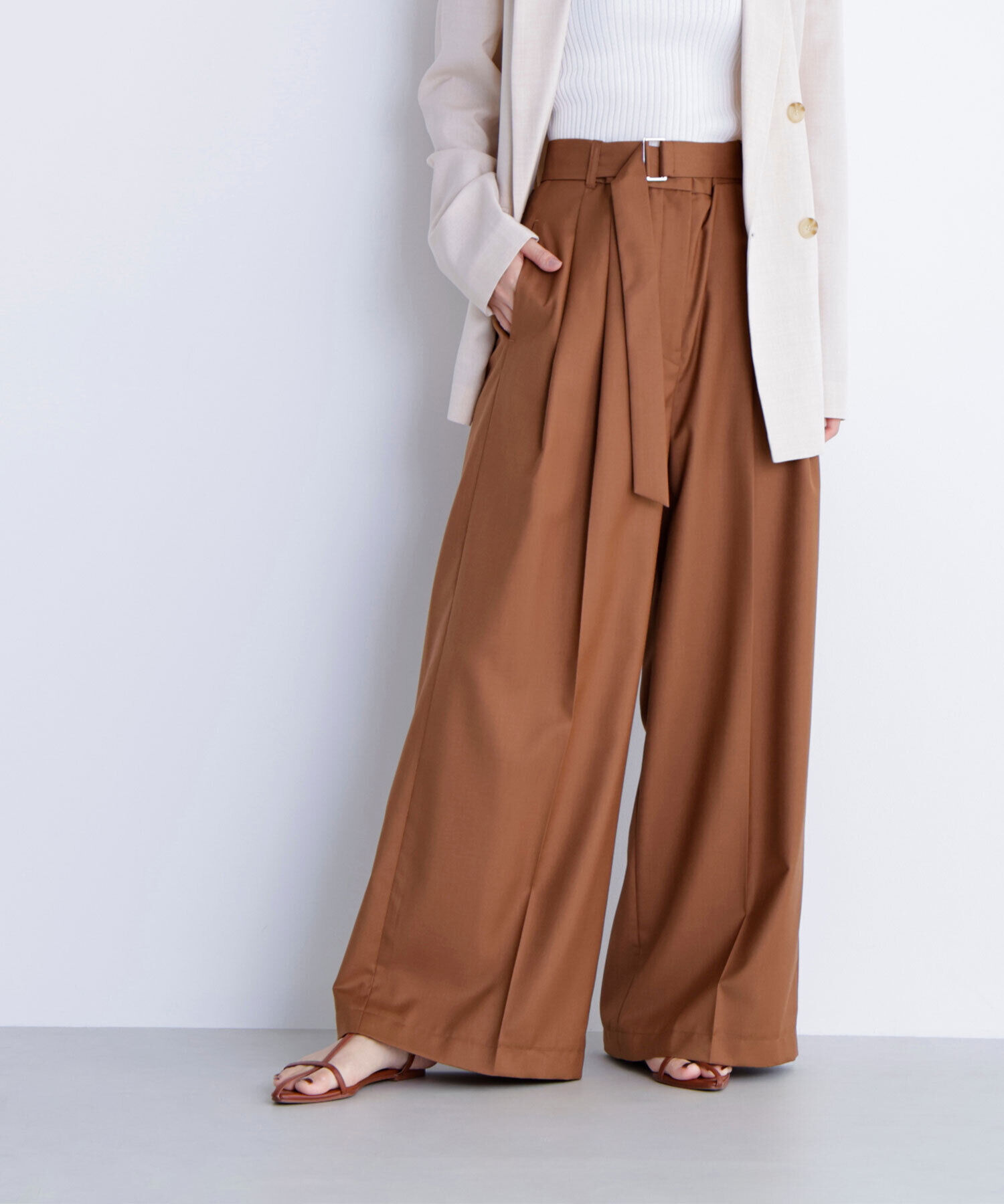  「デザインベルトワイドパンツ」|その他|