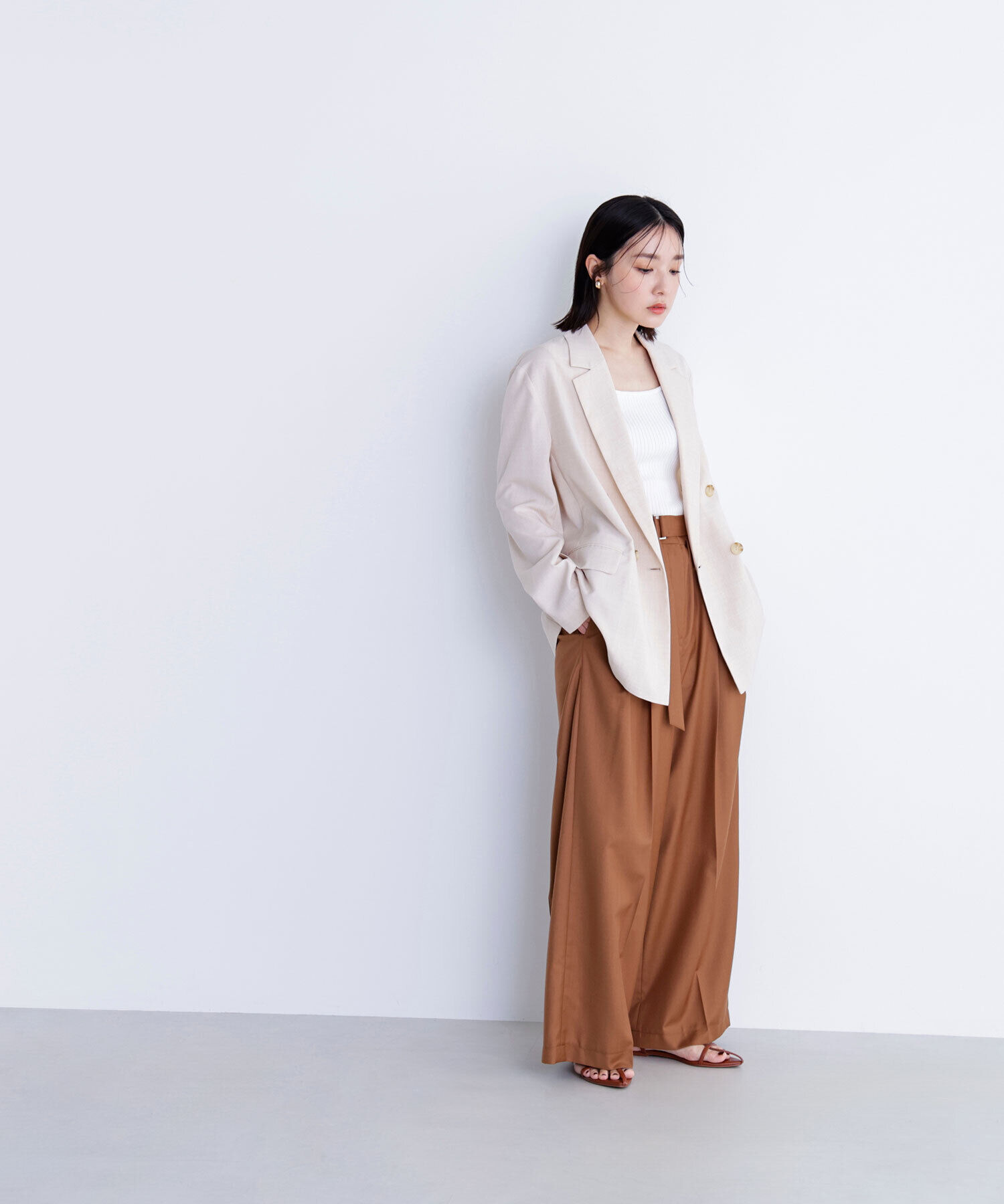  「デザインベルトワイドパンツ」|その他|