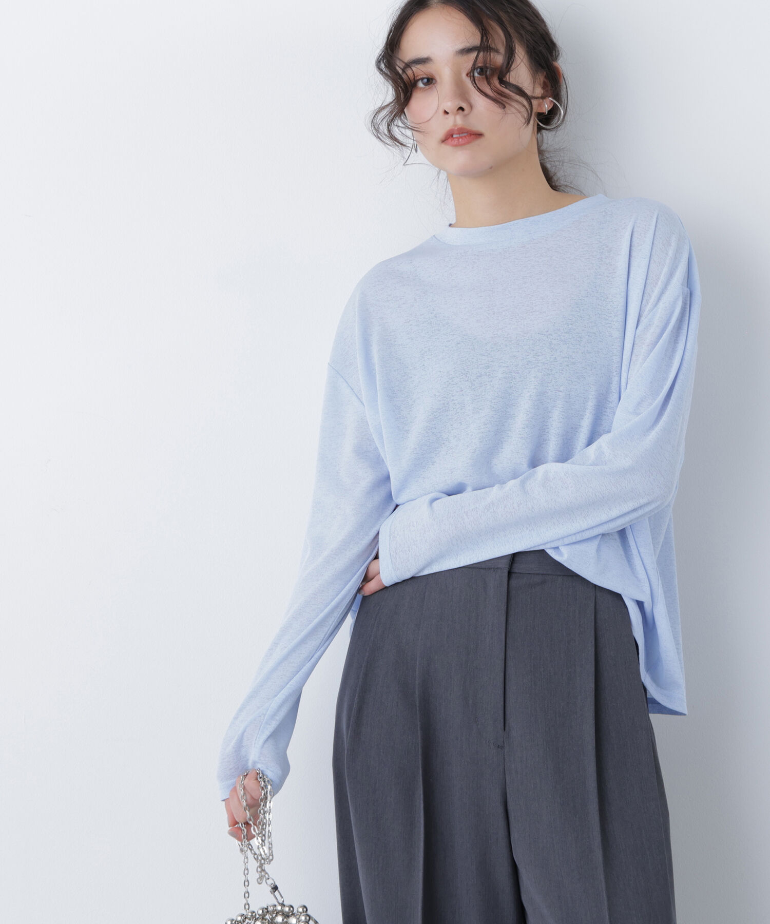  「〈N.〉スラブ天竺カットソー長袖」|Tシャツ・カットソー|