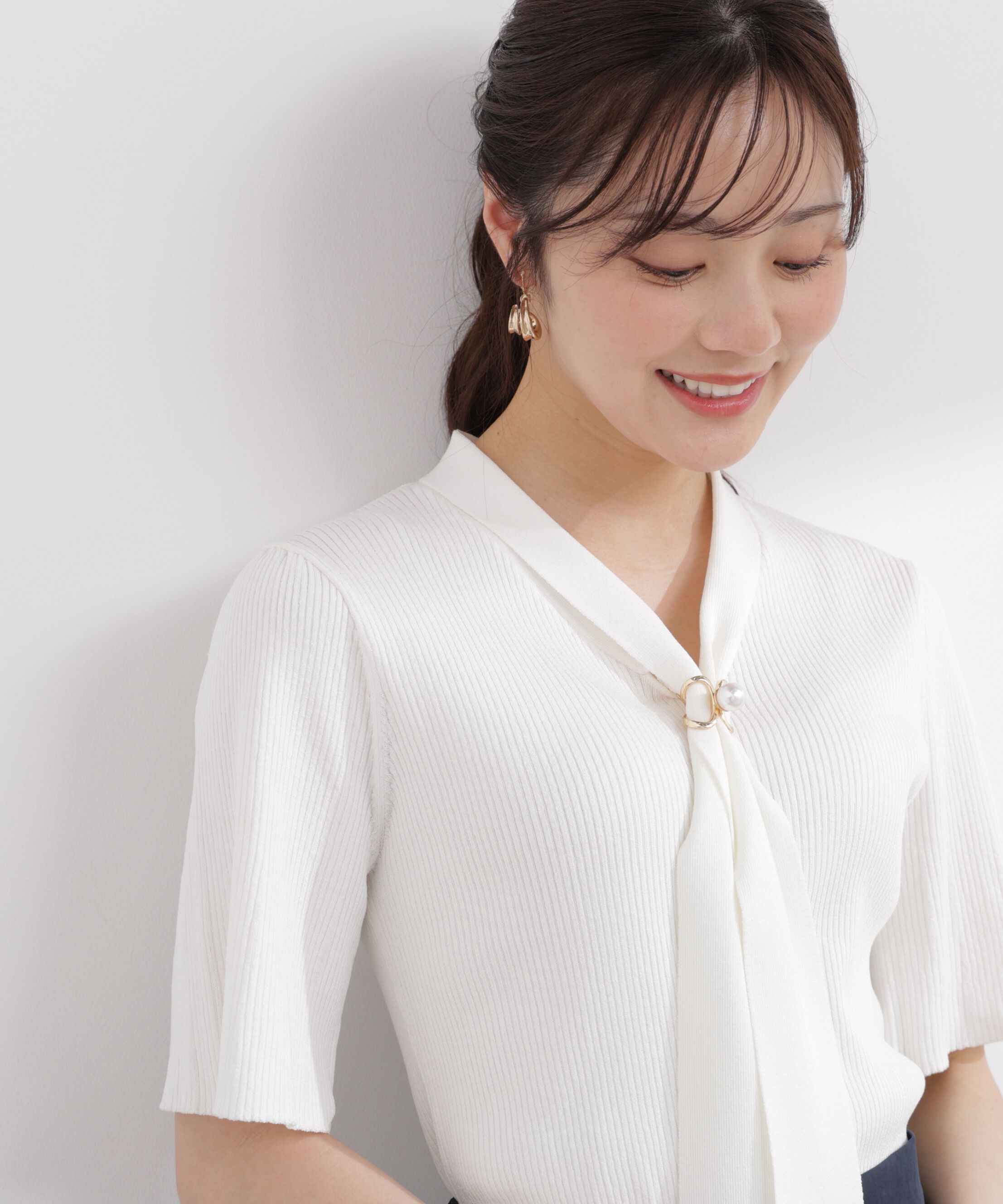 PROPORTION BODY DRESSING「3wayタイ付きニット 26SS」|ニット・セーター|ホワイト