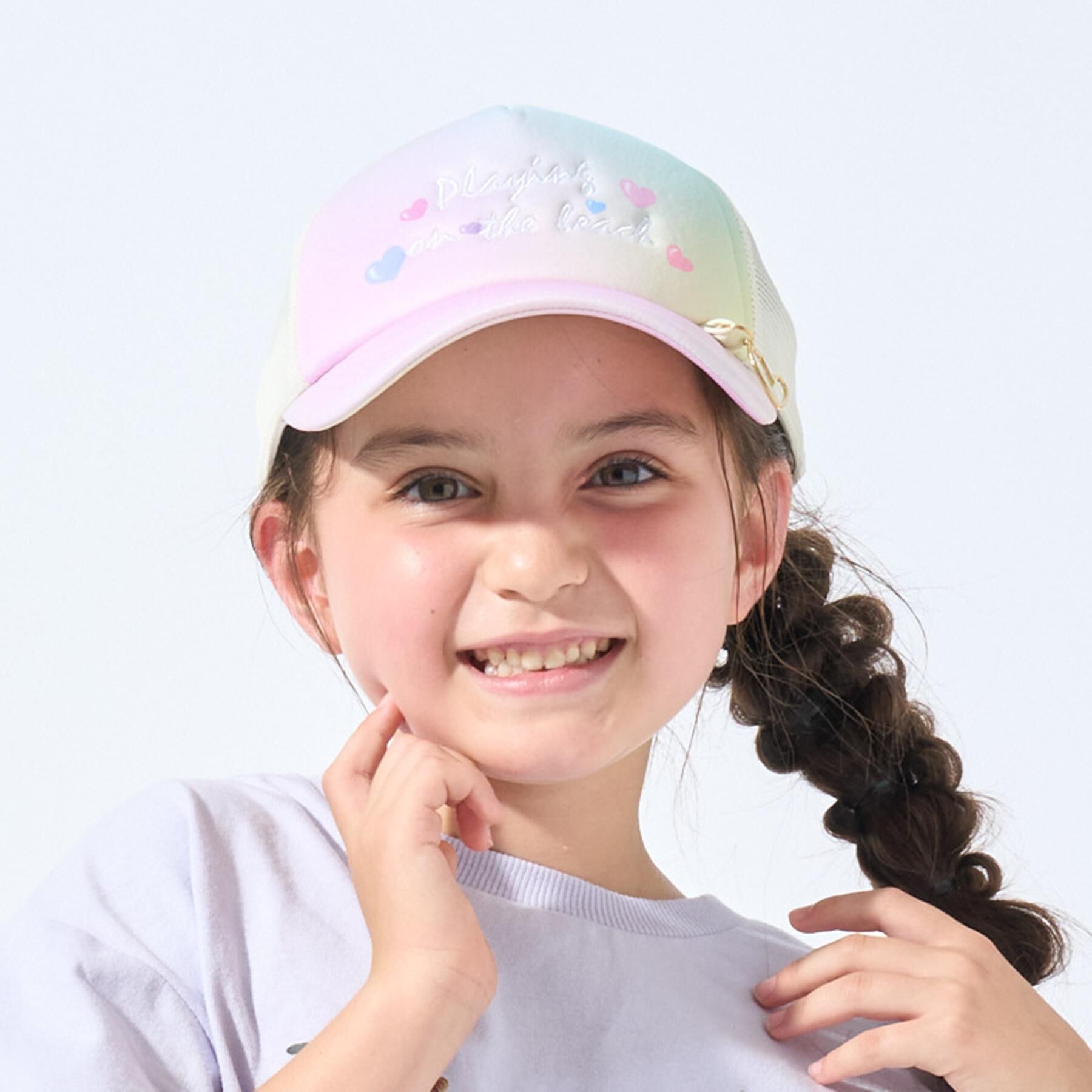 SHOO･LA･RUE「ハートチャームメッシュキャップ」|キャップ・キャスケット|ラベンダー(580)
