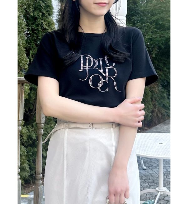 dazzlin「【UV】ラインストーングラフィックロゴTシャツ」|Tシャツ・カットソー|