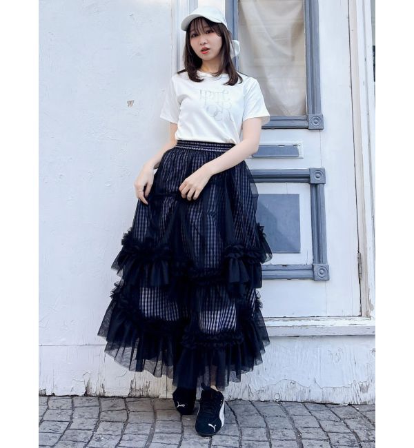 dazzlin「【UV】ラインストーングラフィックロゴTシャツ」|Tシャツ・カットソー|